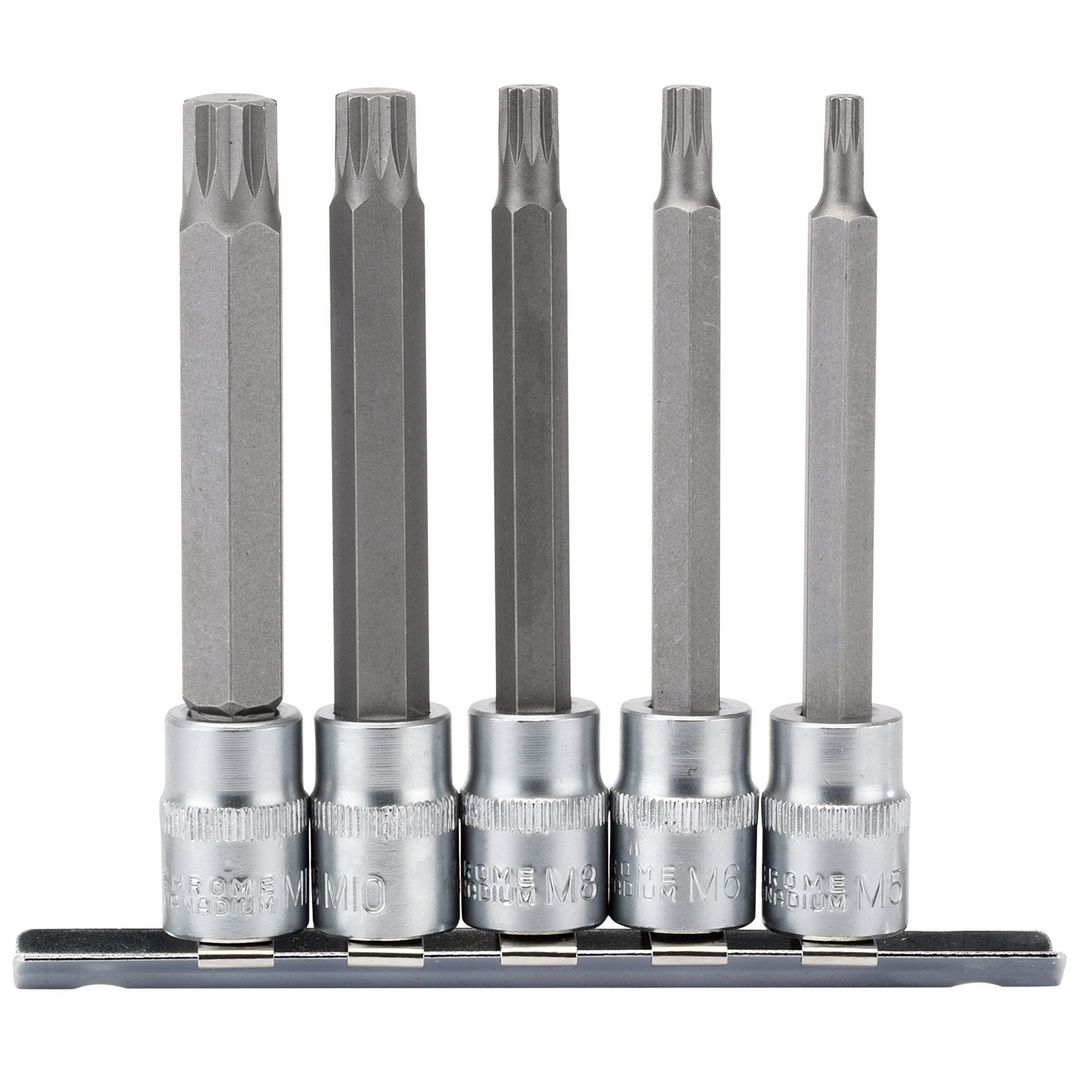 Draper Expert 16349 Spline Socket Bit Set 3/8in Sq. Dr. (5 Piece) per set - Image 1