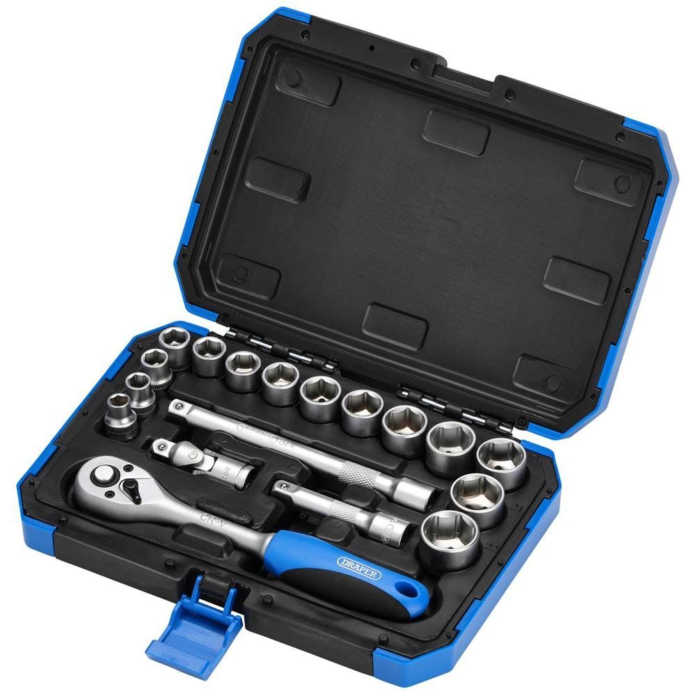 Draper 16359 Metric Socket Set 3/8in Sq. Dr. (18 Piece) per set - Image 1
