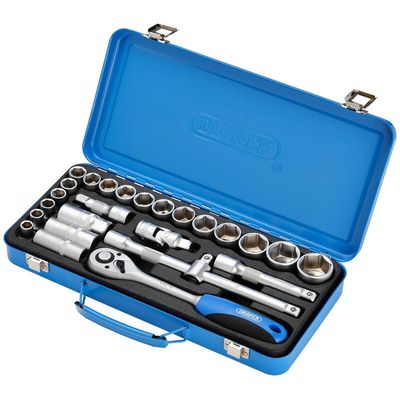 Draper 16368 Metric Socket Set 1/2in Sq. Dr. (26 Piece) per set