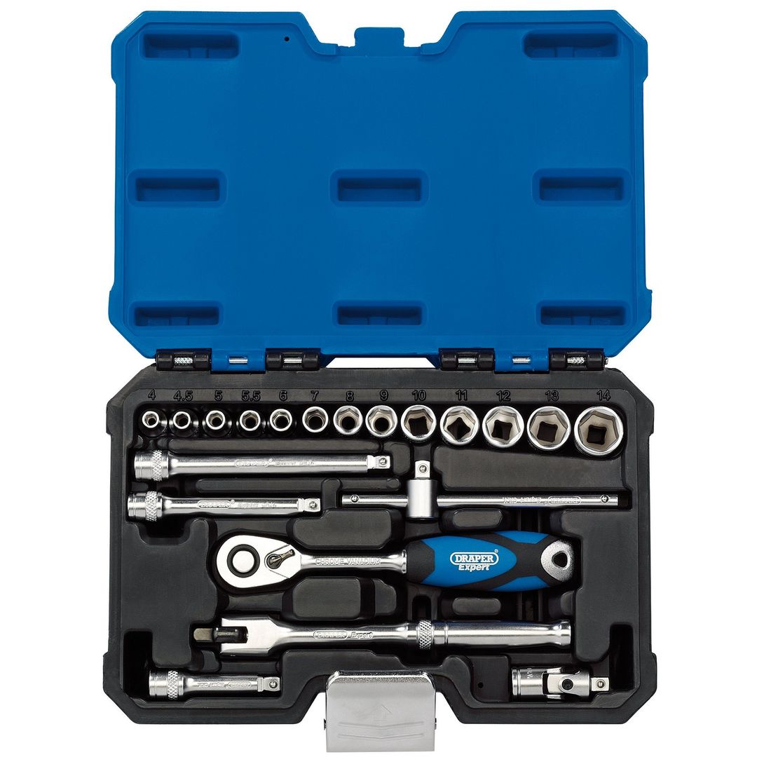 Draper Expert 16442 Metric Socket Set 1/4in Sq. Dr. (20 Piece) per set - Image 1