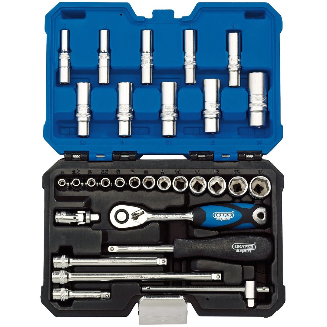Draper Expert 16444 Metric Socket Set 1/4in Sq. Dr. (30 Piece) per set - Image 1