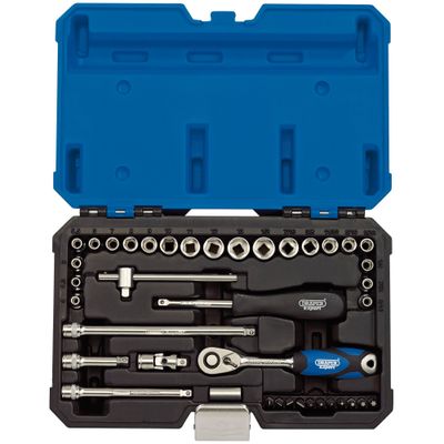 Draper Expert 16445 Combined Mm/Af Socket Set 1/4in Sq. Dr. (40 Piece) per set