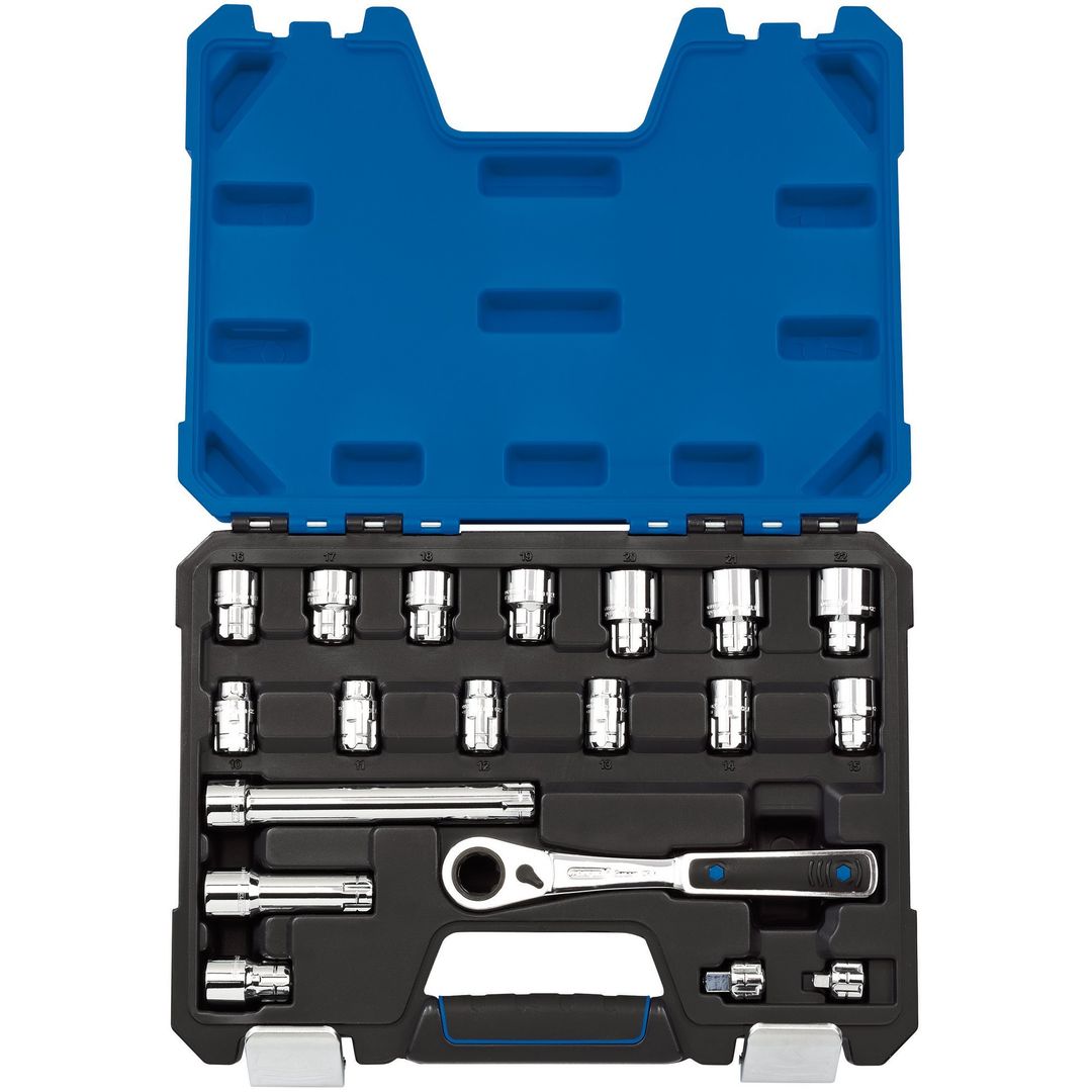Draper Expert 16482 Go Throughft Metric Socket Set (19 Piece) per set - Image 1