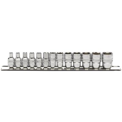 Draper Expert 16487 Metric Socket Set On A Metal Rail 1/4in Sq. Dr. (13 Piece) per set
