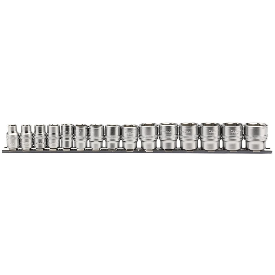 Draper Expert 16492 Metric Socket Set On A Metal Rail 3/8in Sq. Dr. (15 Piece) per set - Image 1