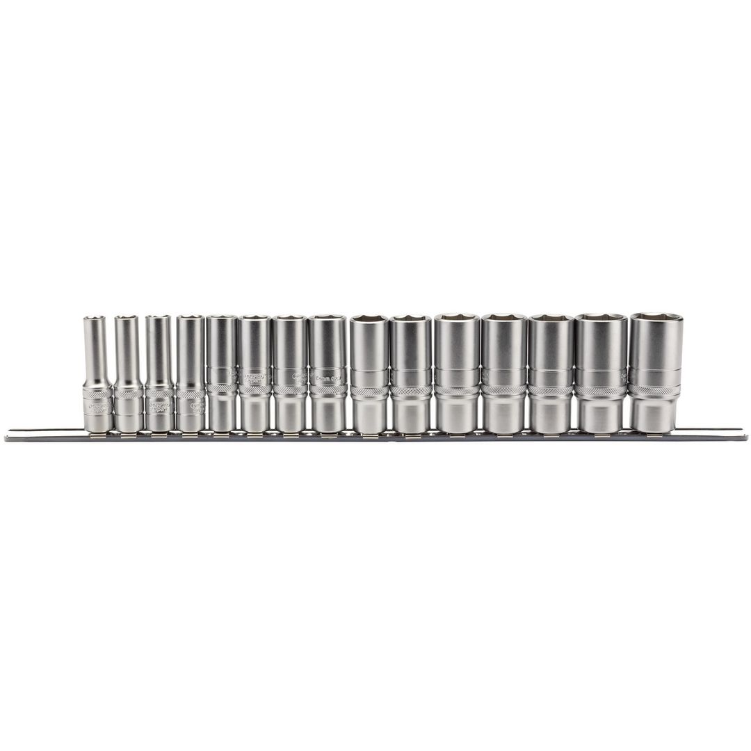 Draper Expert 16494 Metric Deep Socket Set On A Metal Rail 3/8in Sq. Dr. (15 Piece) per set - Image 1