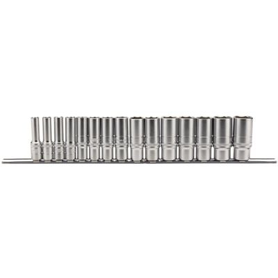 Draper Expert 16494 Metric Deep Socket Set On A Metal Rail 3/8in Sq. Dr. (15 Piece) per set