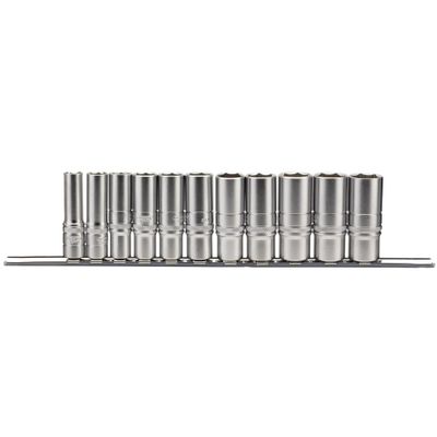 Draper Expert 16495 Imperial Deep Socket Set On A Metal Rail 3/8in Sq. Dr. (11 Piece) per set