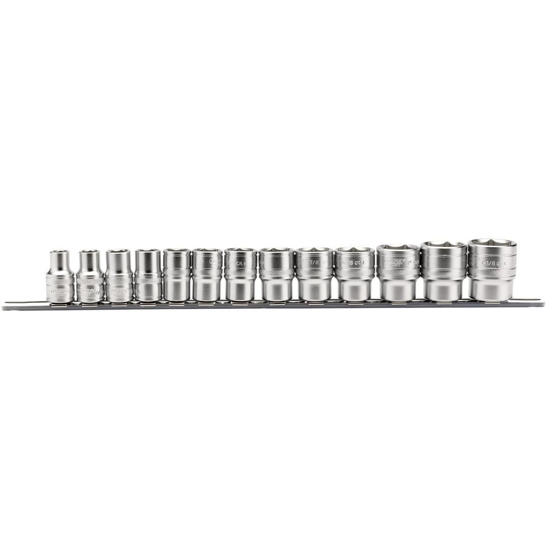 Draper Expert 16498 Imperial Socket On A Metal Rail 1/2in Sq. Dr. (13 Piece) per set - Image 1