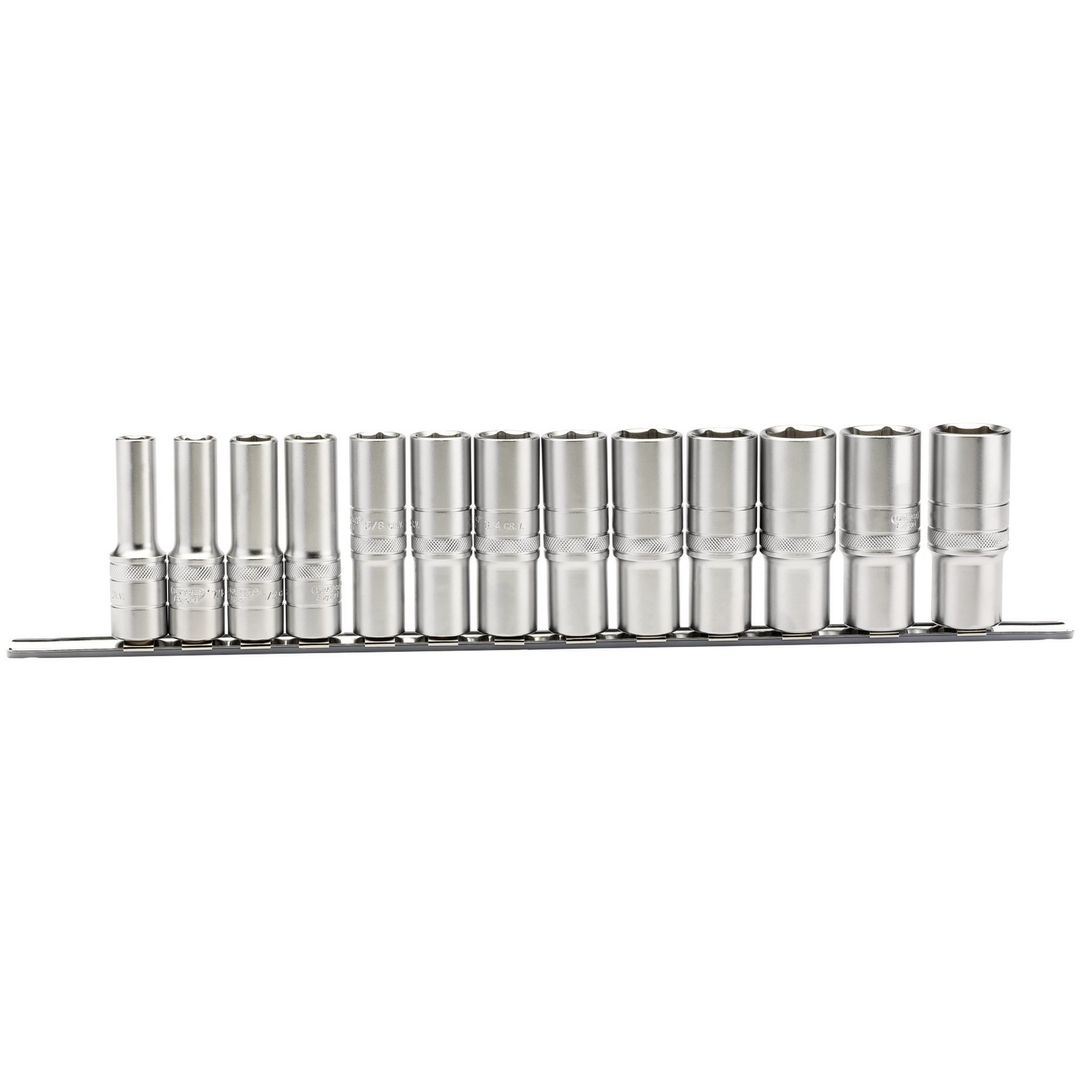 Draper Expert 16500 Imperial Deep Socket On A Metal Rail 1/2in Sq. Dr. (13 Piece) per set - Image 1