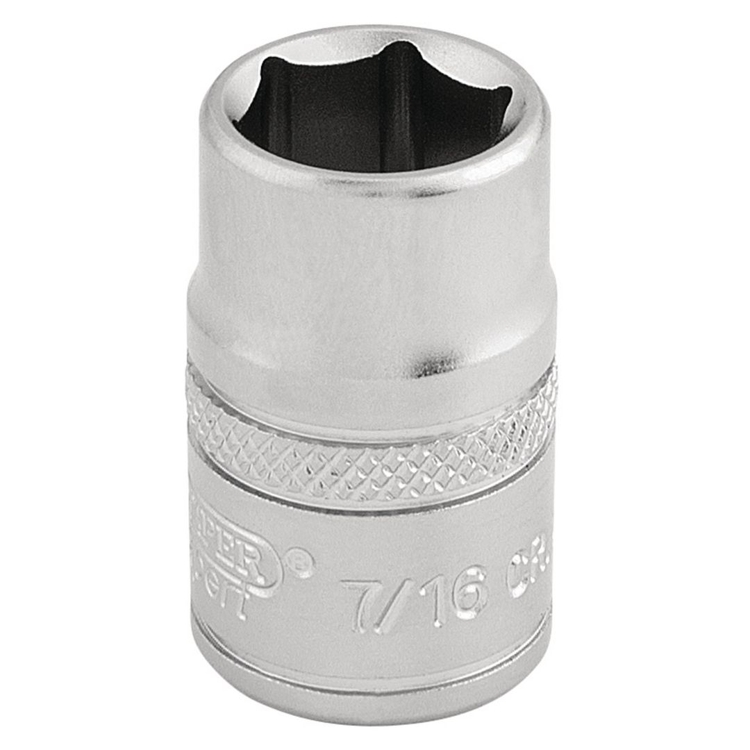 Draper Expert 16551 6 Point Imperial Socket 3/8in Sq. Dr. 7/16in each - Image 1