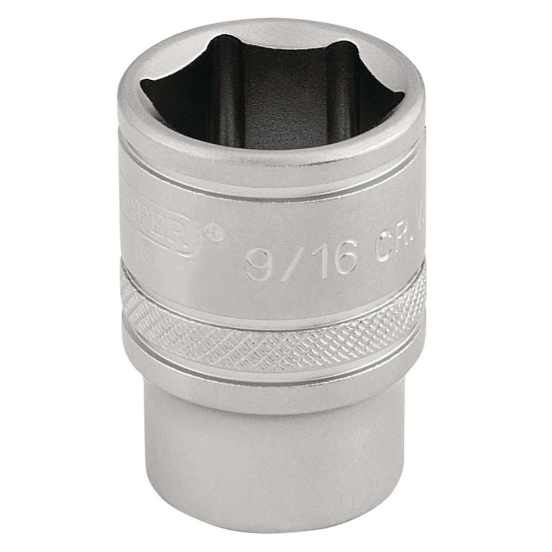 Draper Expert 16571 6 Point Imperial Socket 3/8in Sq. Dr. 9/16in each - Image 1