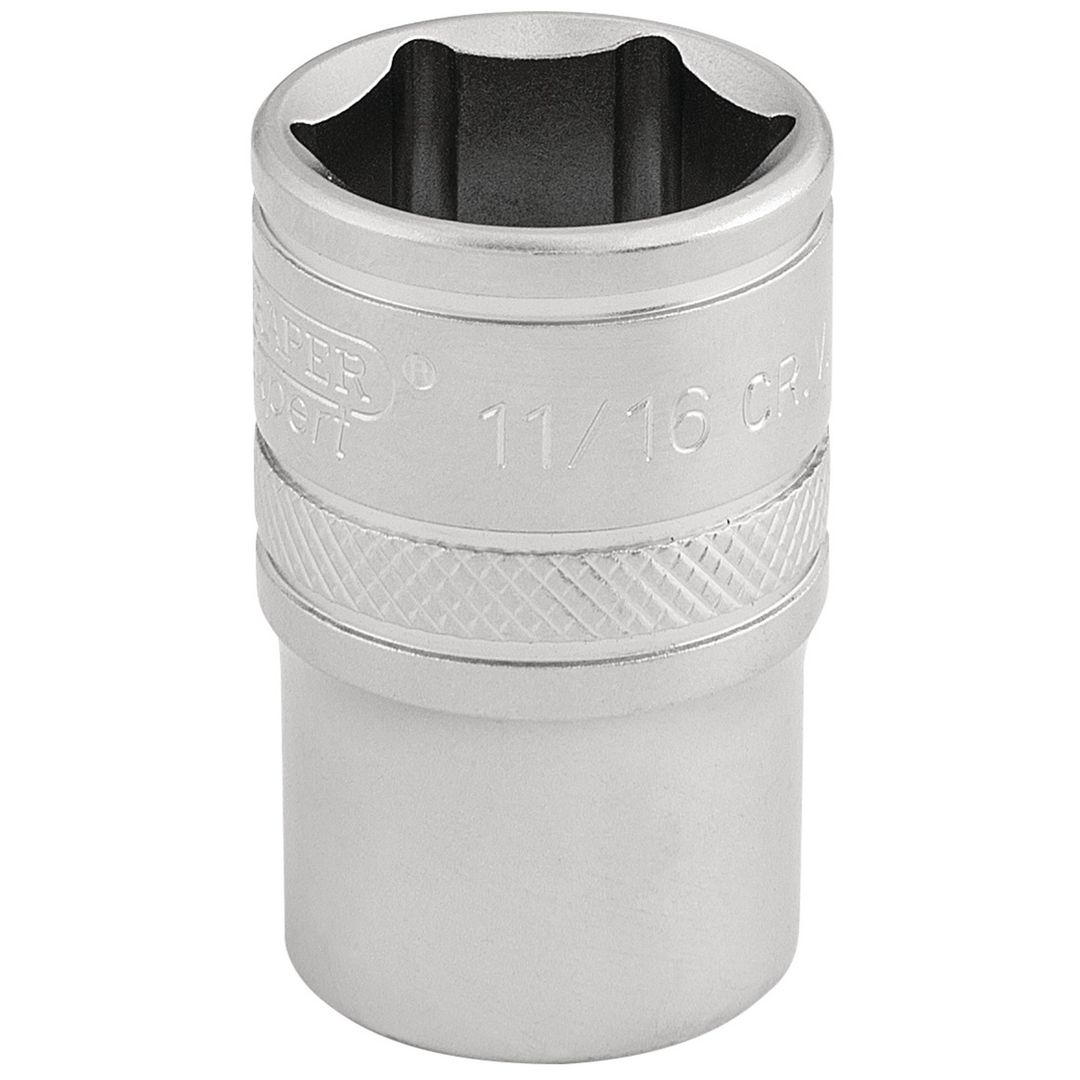Draper Expert 16630 6 Point Imperial Socket 1/2in Sq. Dr. 11/16in each - Image 1