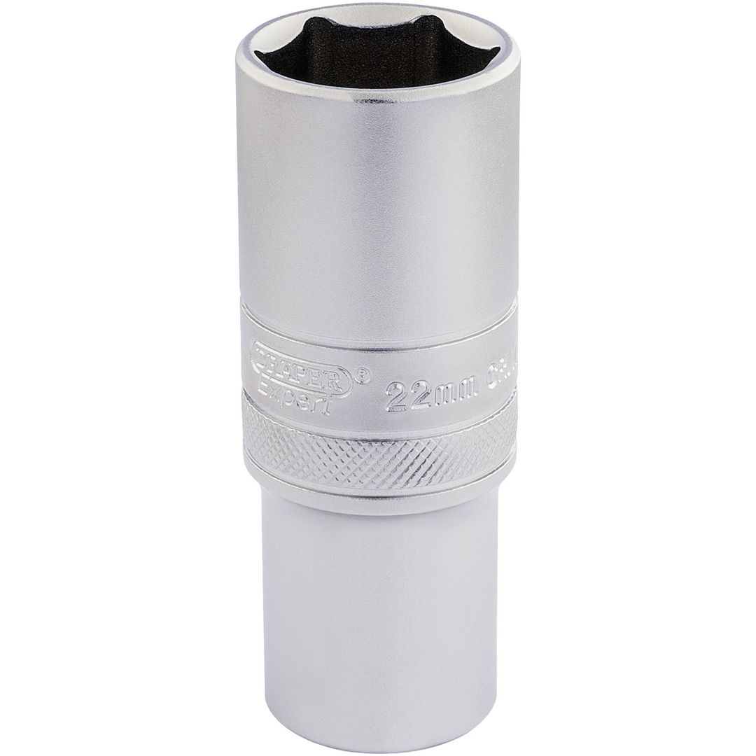 Draper Expert 16654 6 Point Metric Deep Socket 1/2in Sq. Dr. 22Mm each - Image 1
