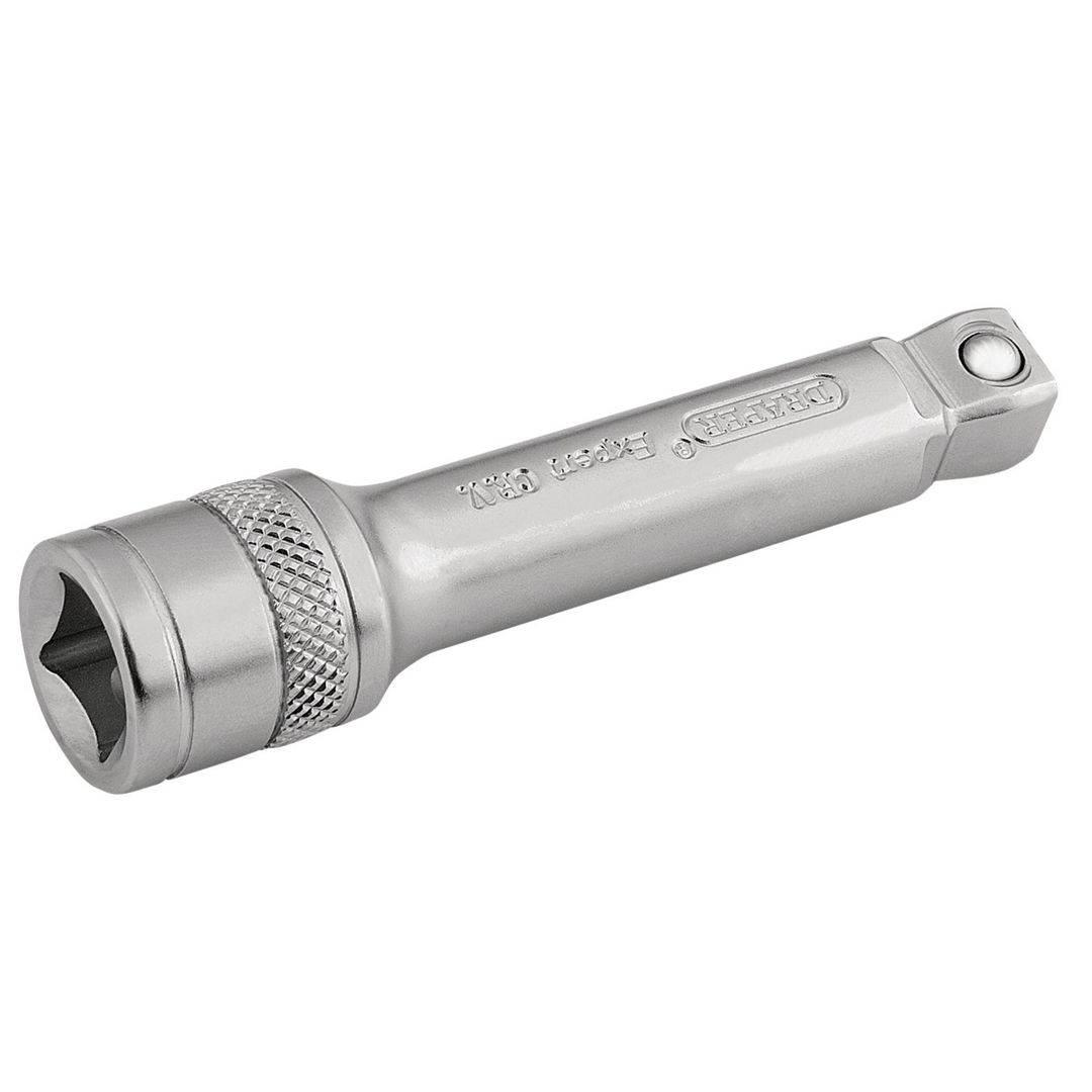 Draper Expert 16743 Satin Chrome Wobble Extension Bar 3/8in Sq. Dr. 75Mm each - Image 1