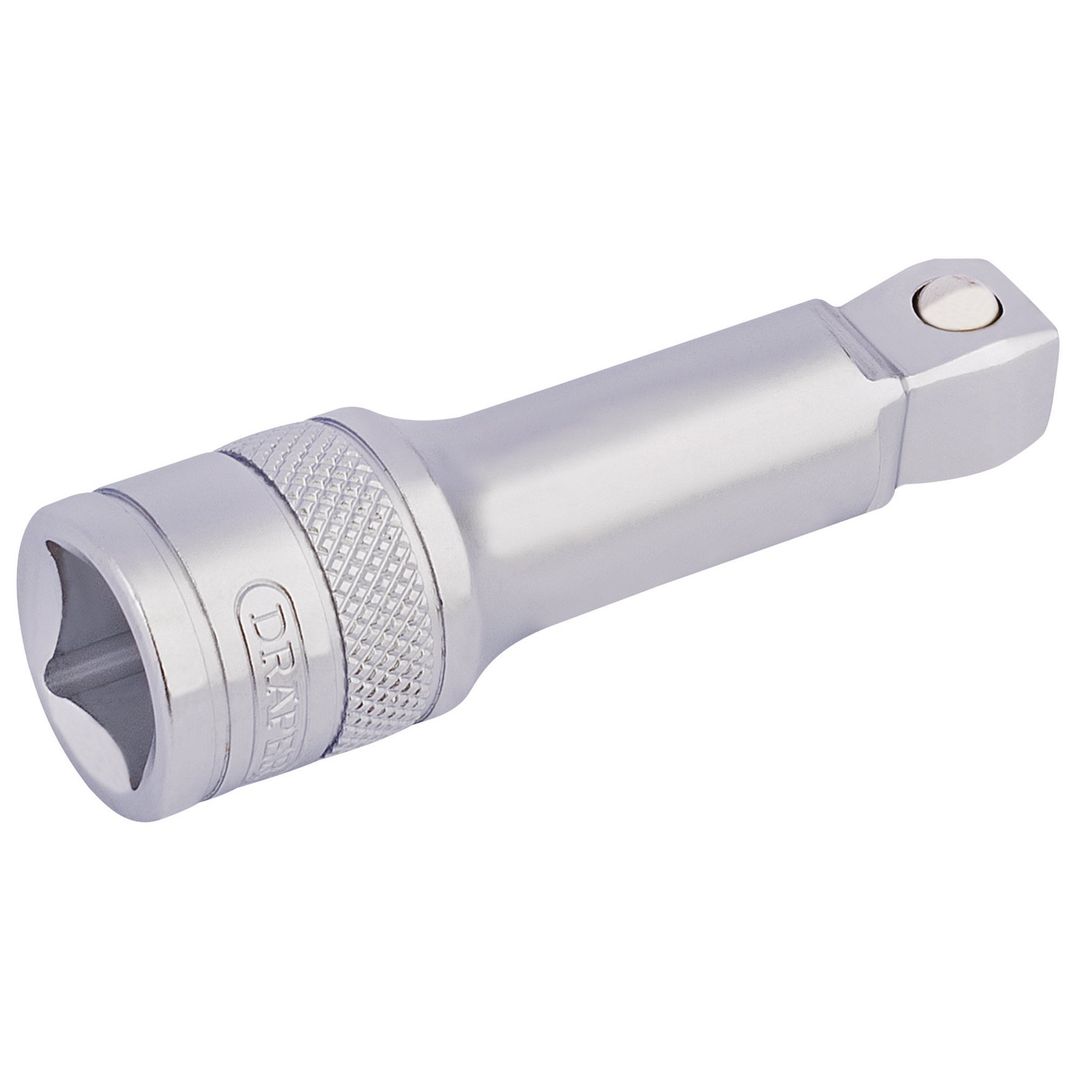 Draper Expert 16761 Satin Chrome Wobble Extension Bar 1/2in Sq. Dr. 75Mm each - Image 1
