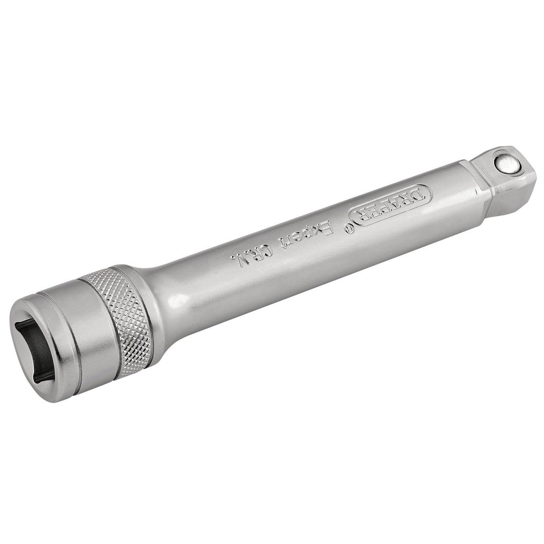 Draper Expert 16762 Satin Chrome Wobble Extension Bar 1/2in Sq. Dr. 125Mm each - Image 1