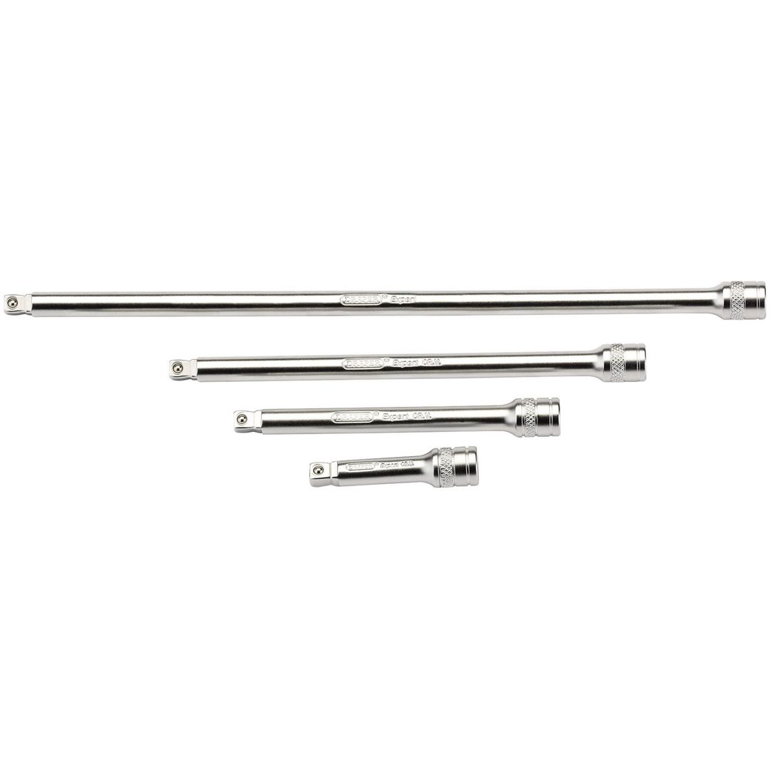 Draper Expert 16766 Wobble Extension Bar Set 1/4in Sq. Dr. Micro Satin Chrome (4 Piece) per set - Image 1