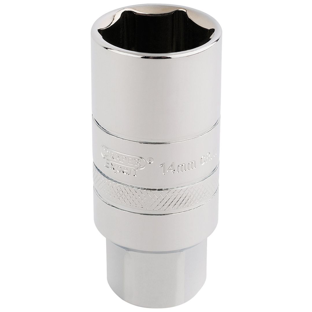 Draper Expert 16774 14Mm Thread 6 Point Spark Plug Socket 3/8in Sq. Dr. 21Mm each - Image 1