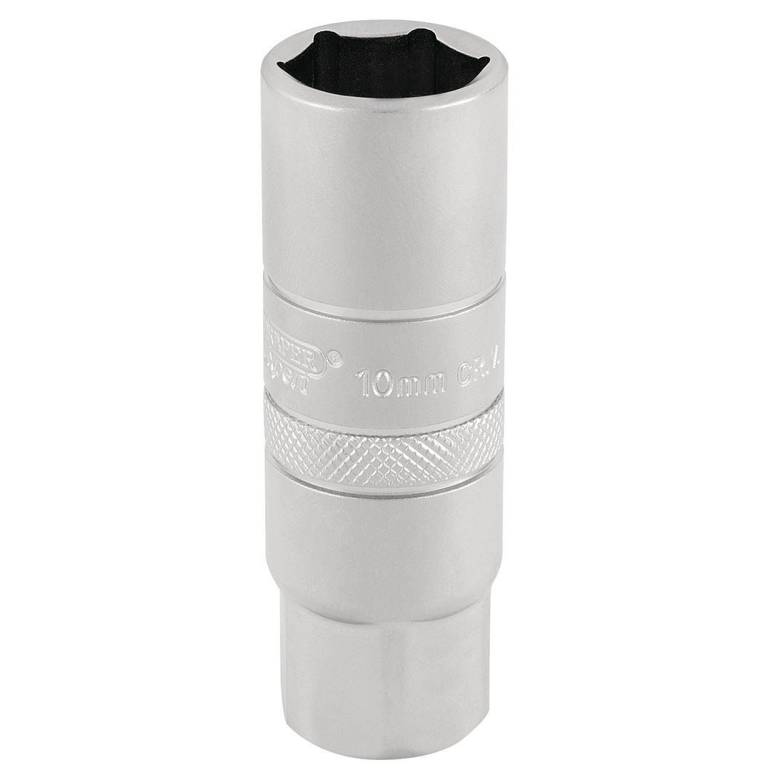 Draper Expert 16775 10Mm Thread 6 Point Satin Chrome Spark Plug Socket 3/8in Sq. Dr. 16Mm each - Image 1