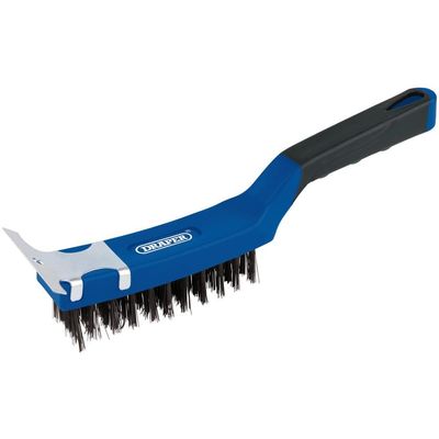 Draper 17182 4 Row Carbon Steel Wire Scratch Brush With Scraper 285Mm each