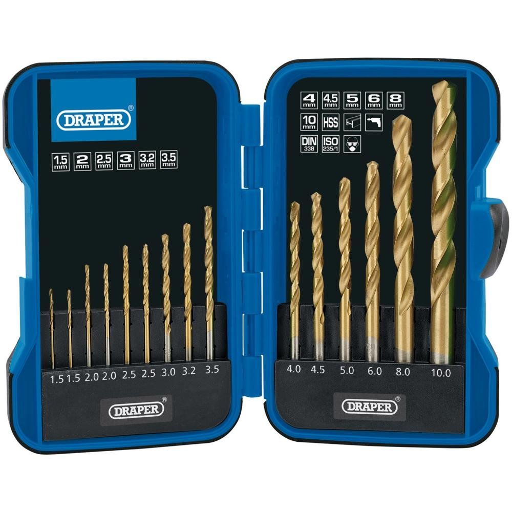 Draper 18549 Metric Titanium Nitride Coated Hss Drill Bit Set (15 Piece) per set - Image 1
