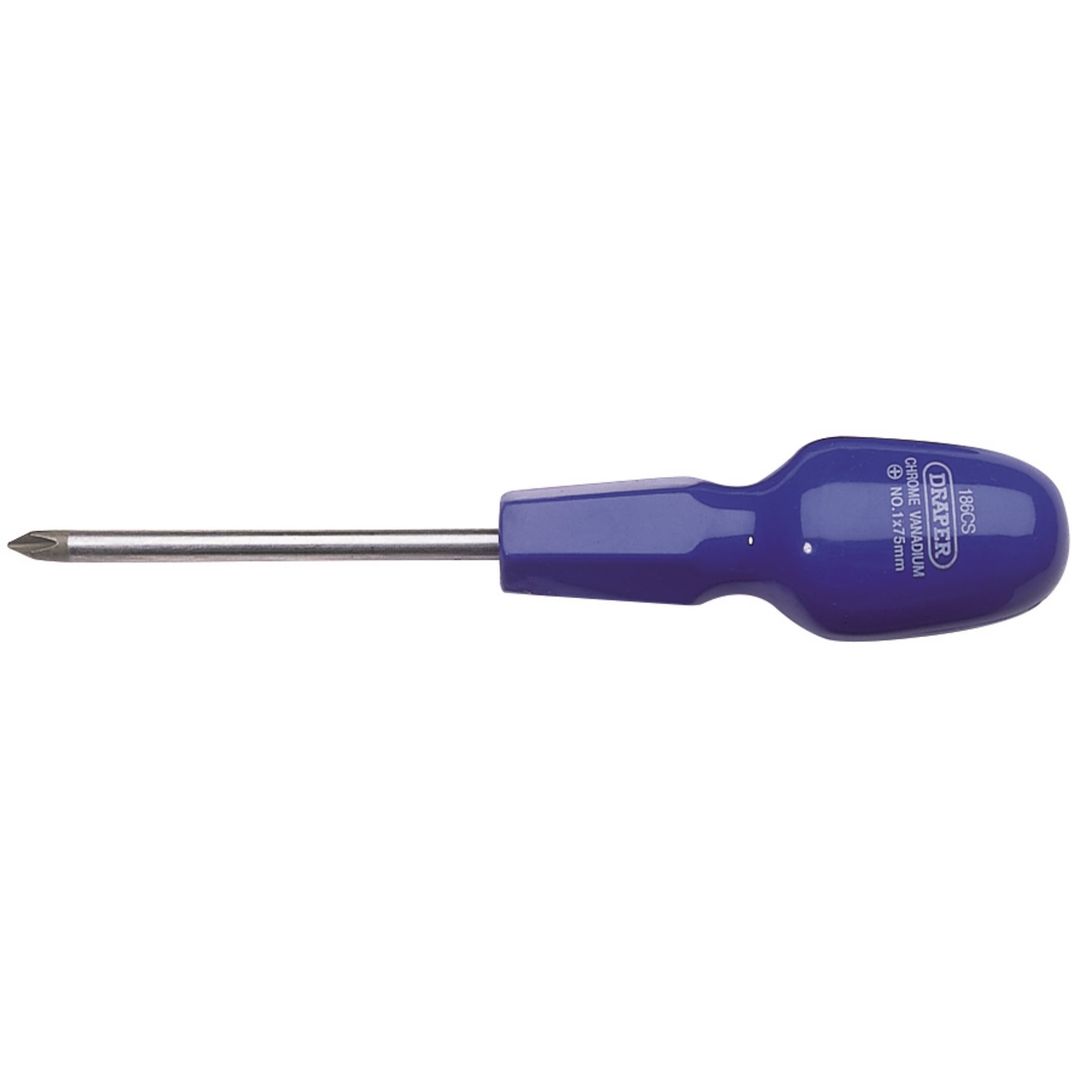 Draper 19504 Cross Slot Cabinet Pattern Screwdriver No.1 X 75Mm (Sold Loose) each - Image 1