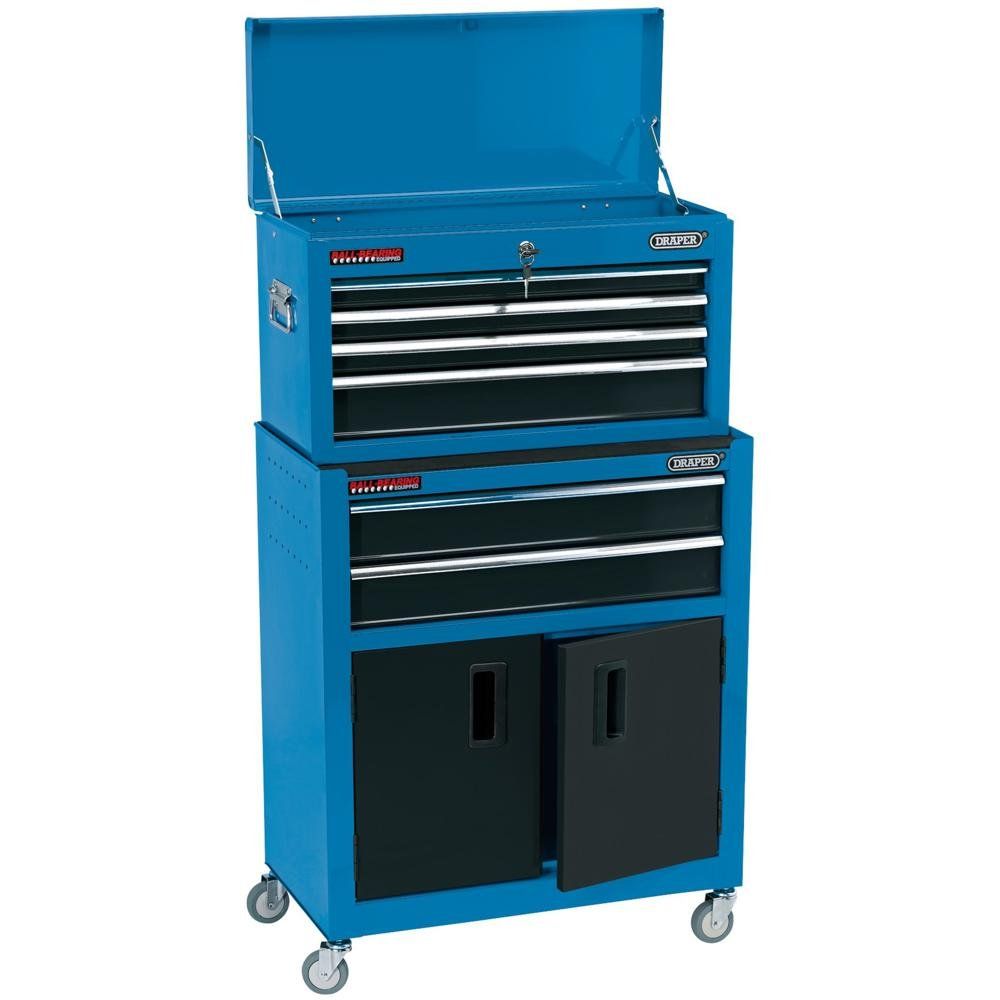 Draper 19563 Combined Roller Cabinet And Tool Chest 6 Drawer 24in Blue each - Image 1
