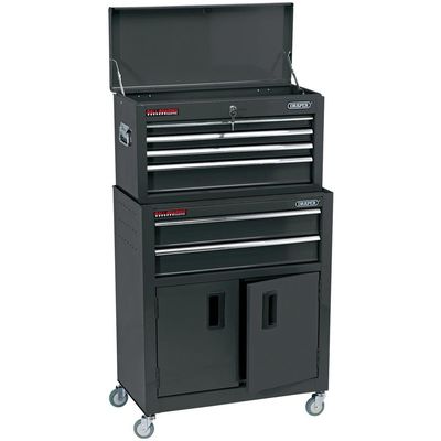Draper 19572 Combined Roller Cabinet And Tool Chest 6 Drawer 24in Black each