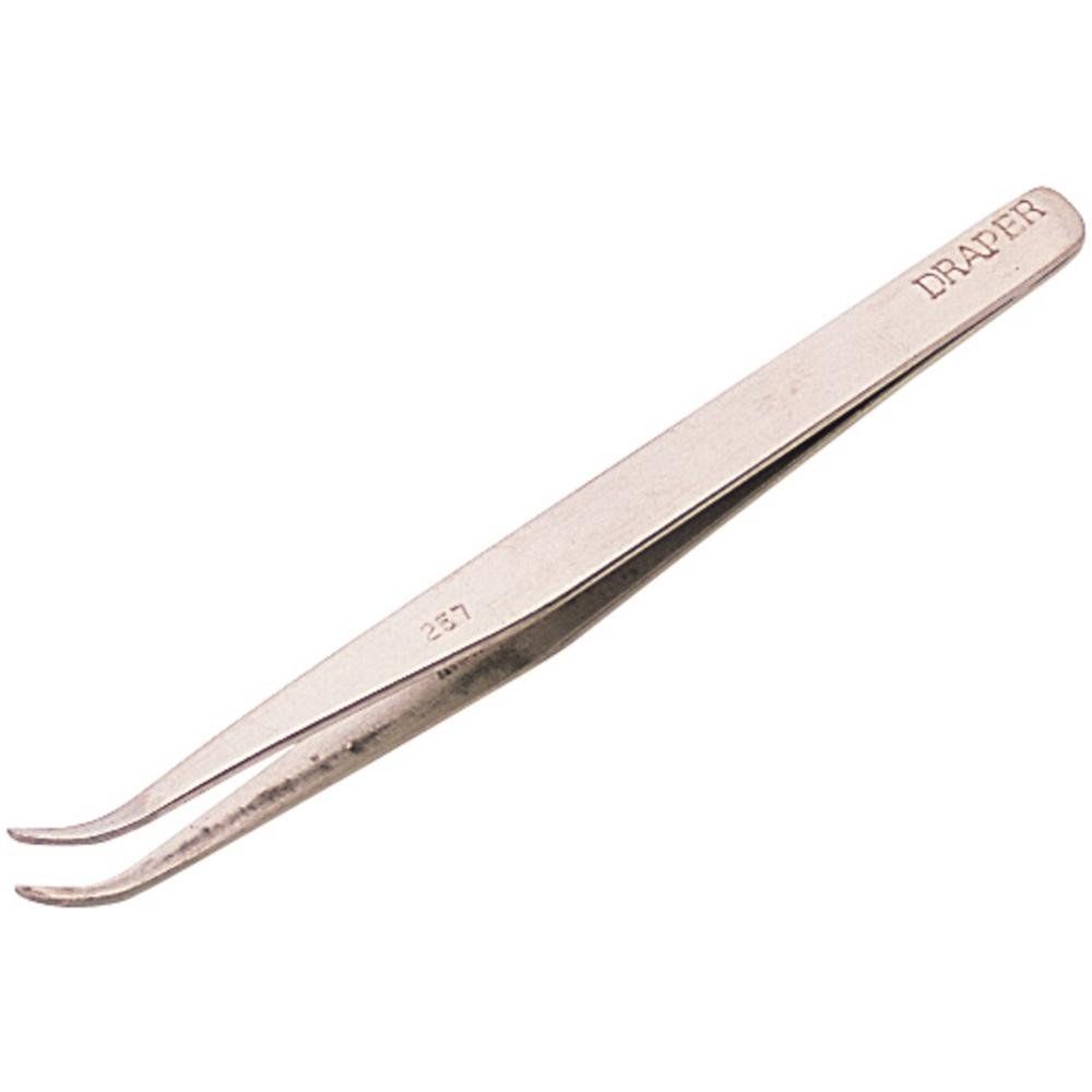 Draper 19672 Fine Point Curved Tweezers 120Mm each - Image 1