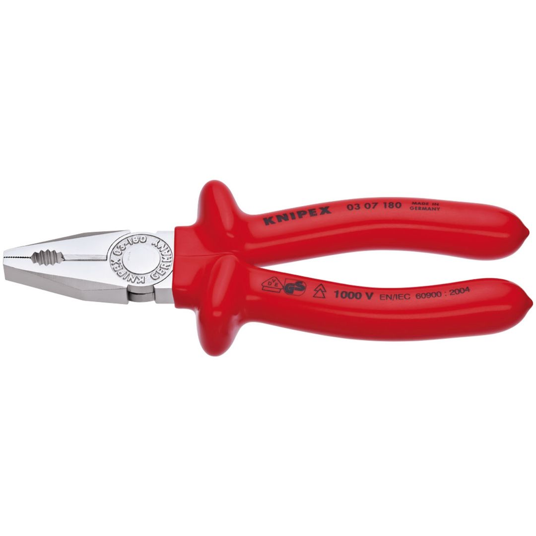 Knipex 21452 03 07 180 Fully Insulated S Range Combination Pliers 180Mm each - Image 1