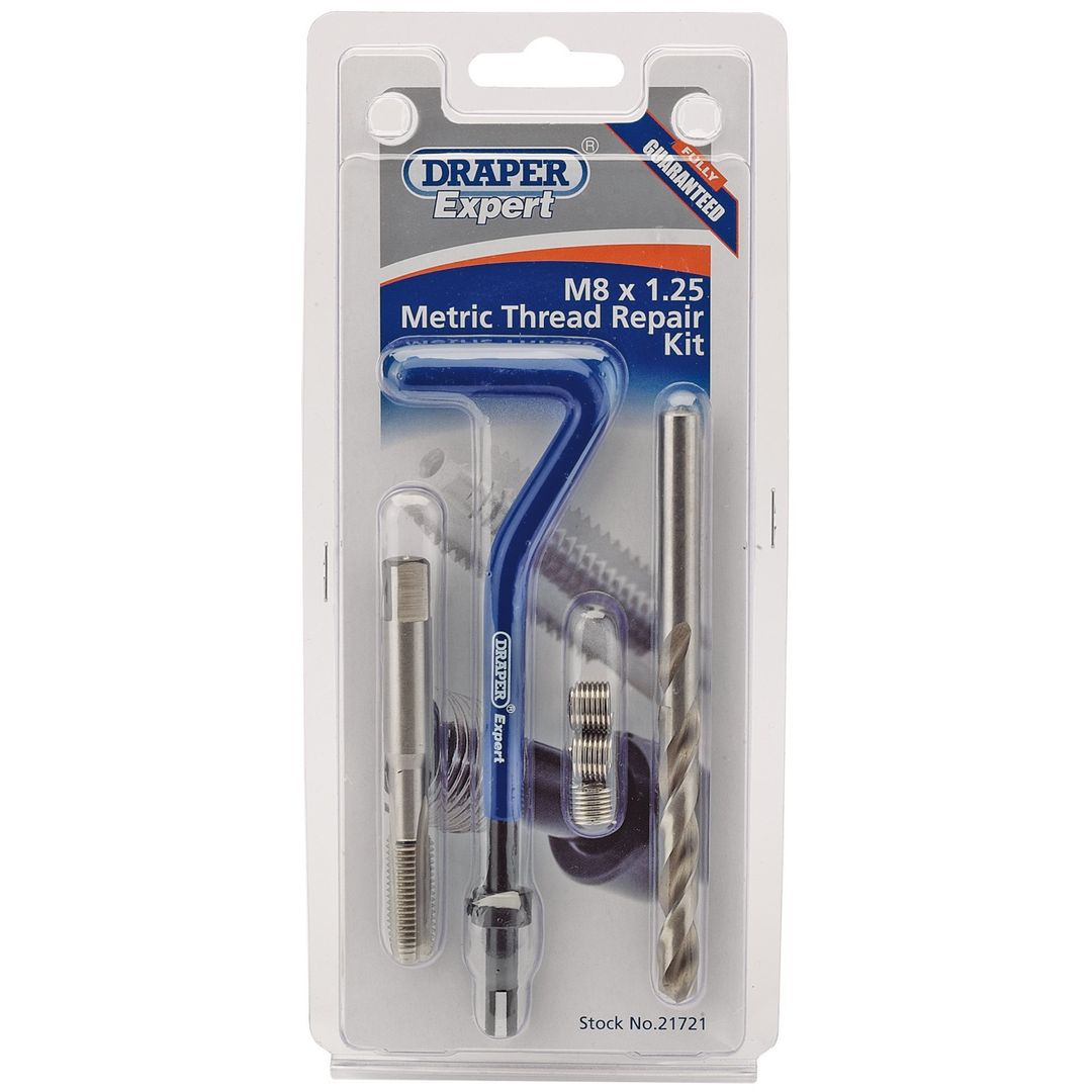 Draper Expert 21721 Metric Thread Repair Kit M8 X 1.25 per kit - Image 1