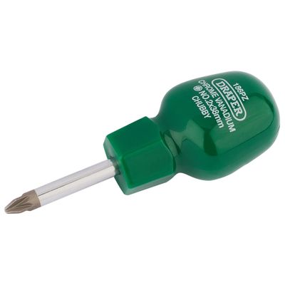 Draper 22357 Pz Type Cabinet Pattern Chubby Screwdriver No.2 X 38Mm (Sold Loose) each