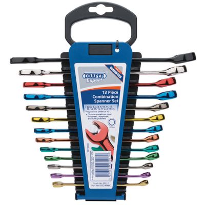 Draper Expert 23017 Hi-Torq® Metric Coloured Combination Spanner Set (13 Piece) per set