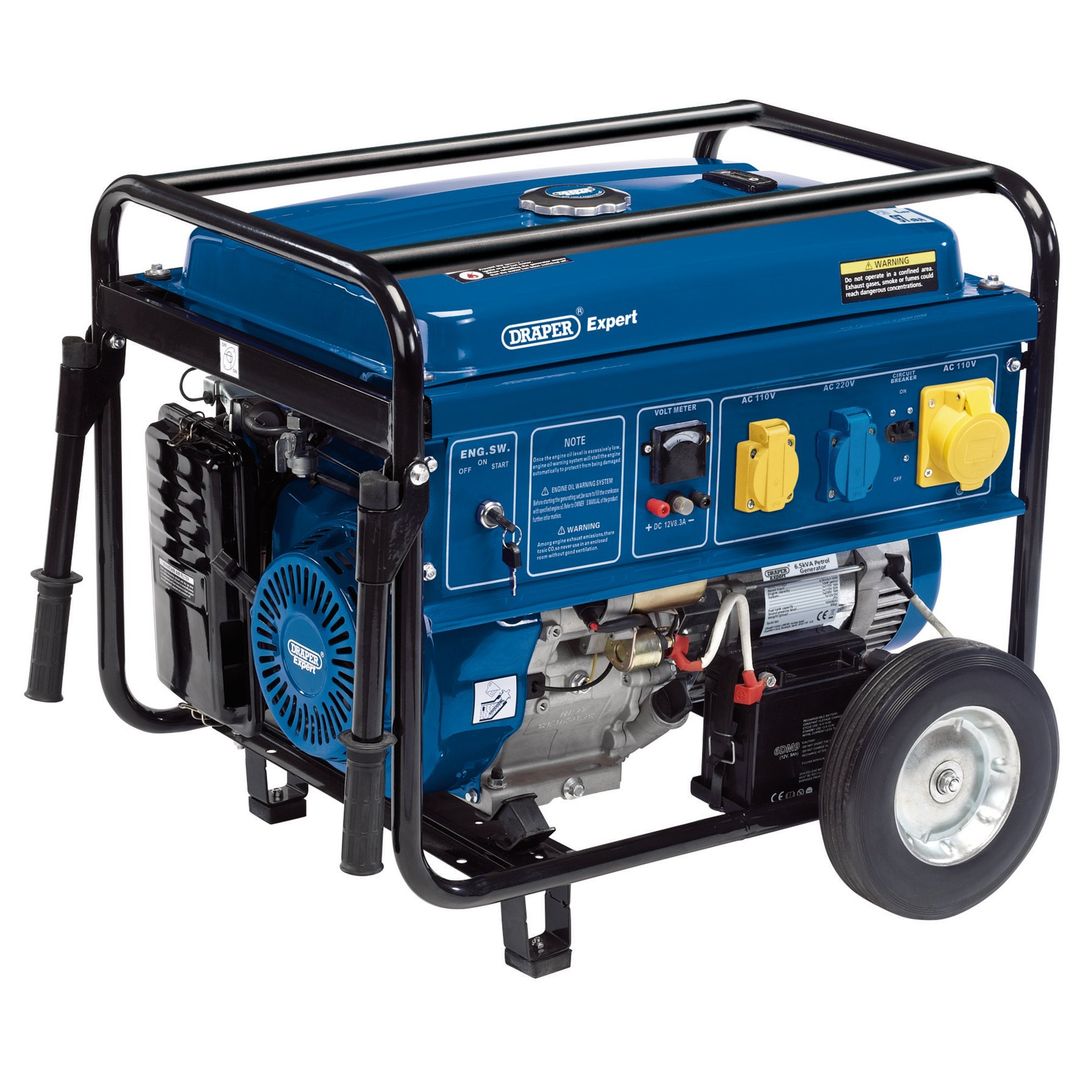 Draper Expert 23984 Petrol Generator With Wheels 4000W each 1 - Image 1