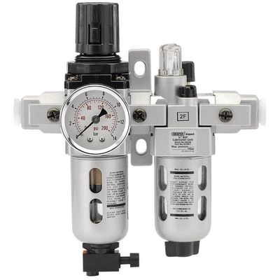Draper Expert 1/4" BSP Combined Filter/Regulator/Lubricator Unit (FRL)