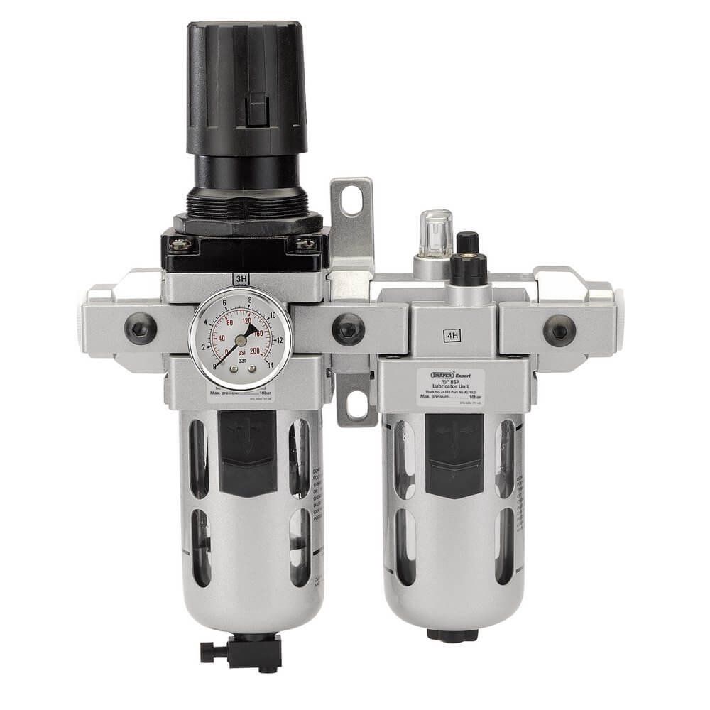 Draper Expert 1/2" BSP Combined Filter/Regulator/Lubricator - Image 1
