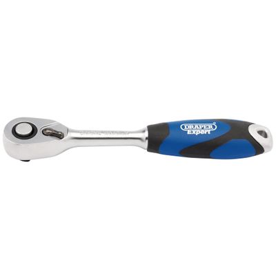 Draper Expert 26502 Soft Grip Reversible Ratchet 1/4in Sq. Dr. 72 Tooth each