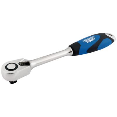 Draper Expert 26504 Soft Grip Reversible Ratchet 1/2in Sq. Dr. 72 Tooth each