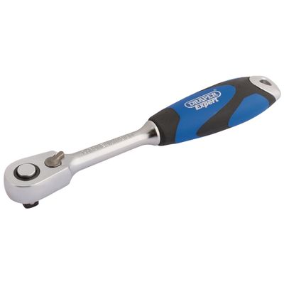 Draper Expert 26514 60 Tooth Micro Head Reversible Soft Grip Ratchet 1/4in Sq. Dr. each