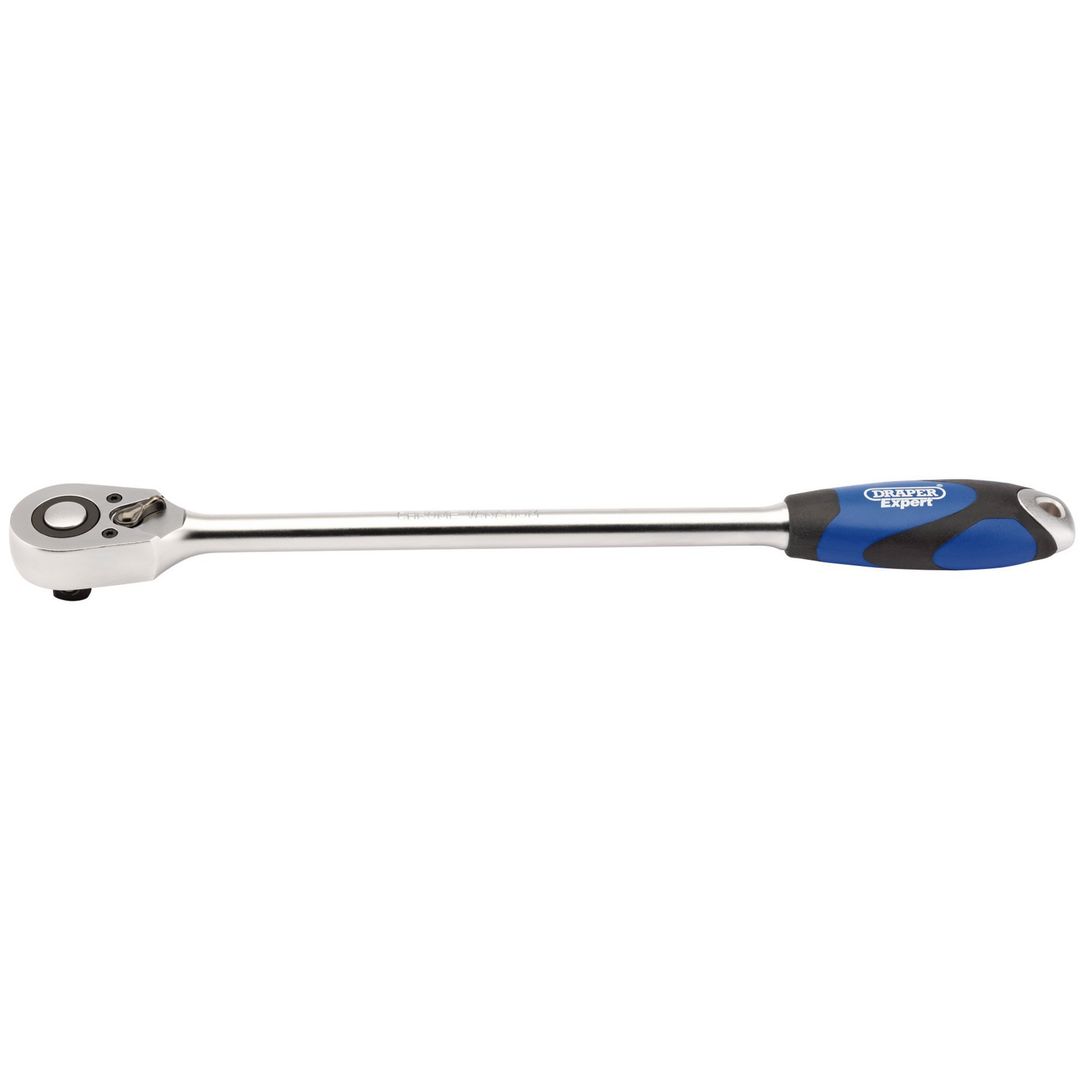 Draper Expert 26591 Extra Long Reversible Quick Release Soft Grip Ratchet 1/2in Sq. Dr. 48 Tooth each - Image 1