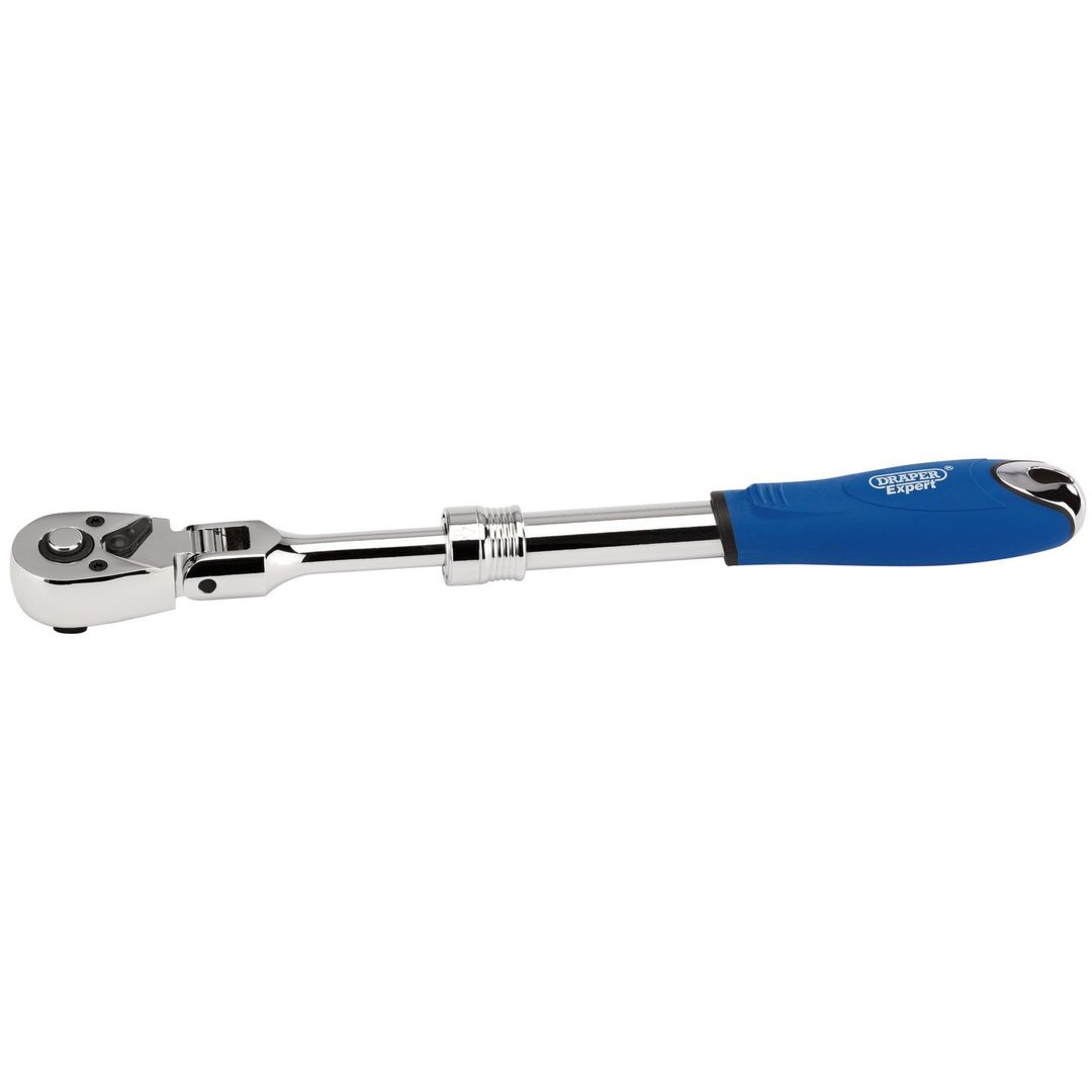 Draper Expert 26810 Flexible Head Extending Reversible Ratchet 3/8in Sq. Dr. 72 Tooth each - Image 1