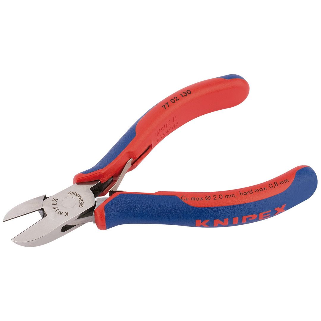Knipex 27724 77 02 130 Bevelled Electronics Diagonal Cutters 130Mm each - Image 1