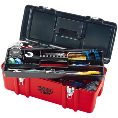Draper Expert 27732 Plastic Tool Box With Tote Tray 580Mm each