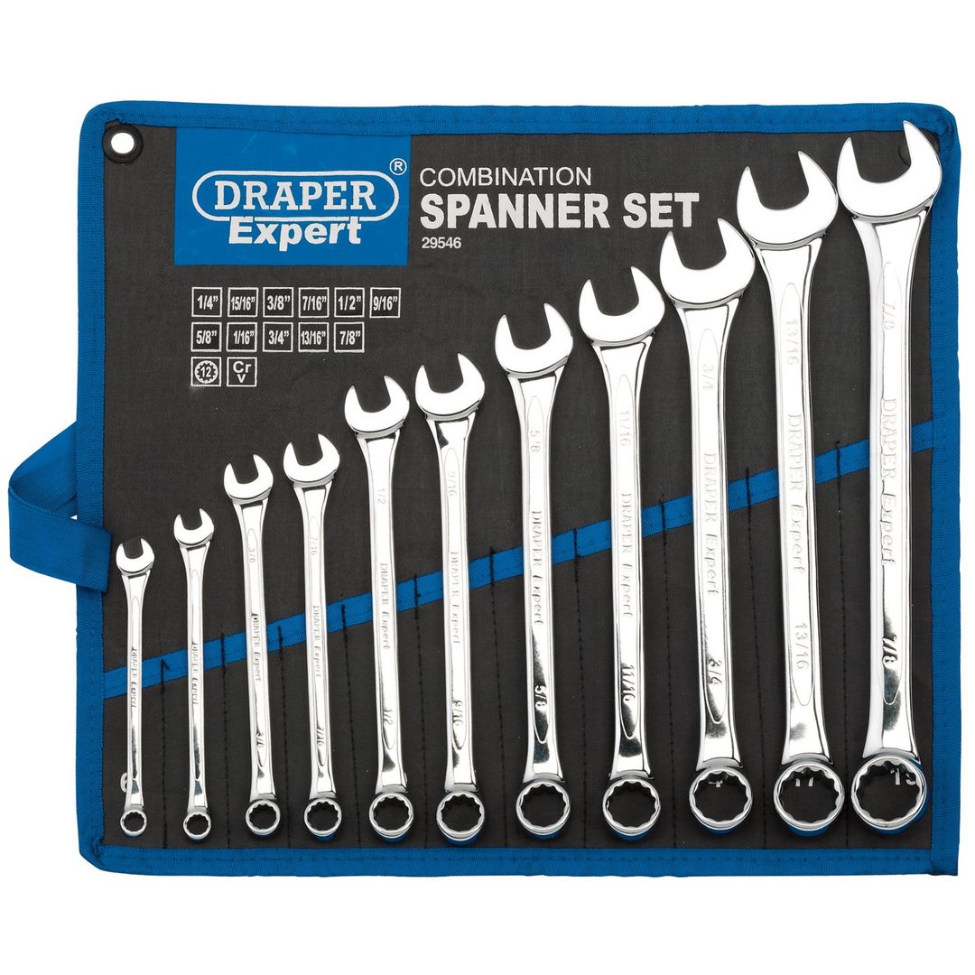 Draper Expert 29546 Hi-Torq® Imperial Combination Spanner Set (11 Piece) per set - Image 1