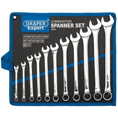 Draper Expert 29546 Hi-Torq® Imperial Combination Spanner Set (11 Piece) per set