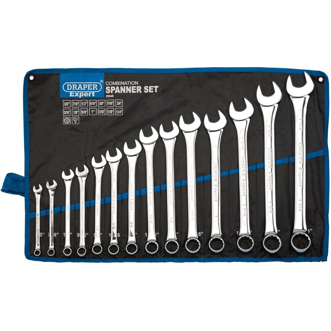 Draper Expert 29548 Hi-Torq® Imperial Combination Spanner Set (14 Piece) per set - Image 1