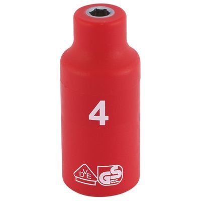Draper Expert 31143 Fully Insulated Vde Socket 1/4in Sq. Dr. 4Mm each