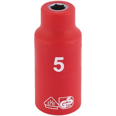 Draper Expert 31164 Fully Insulated Vde Socket 1/4in Sq. Dr. 5Mm each