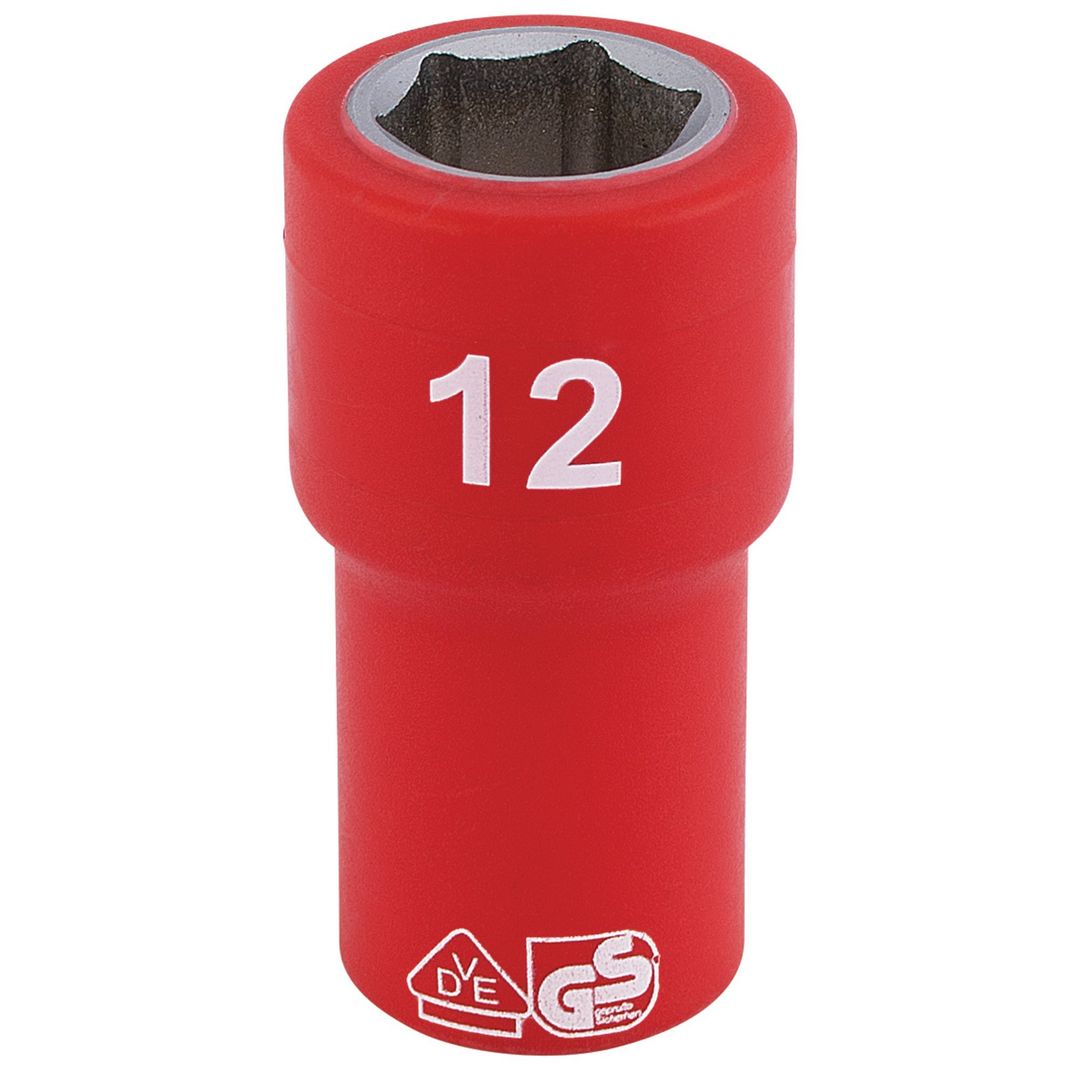 Draper Expert 31490 Fully Insulated Vde Socket 1/4in Sq. Dr. 12Mm each - Image 1